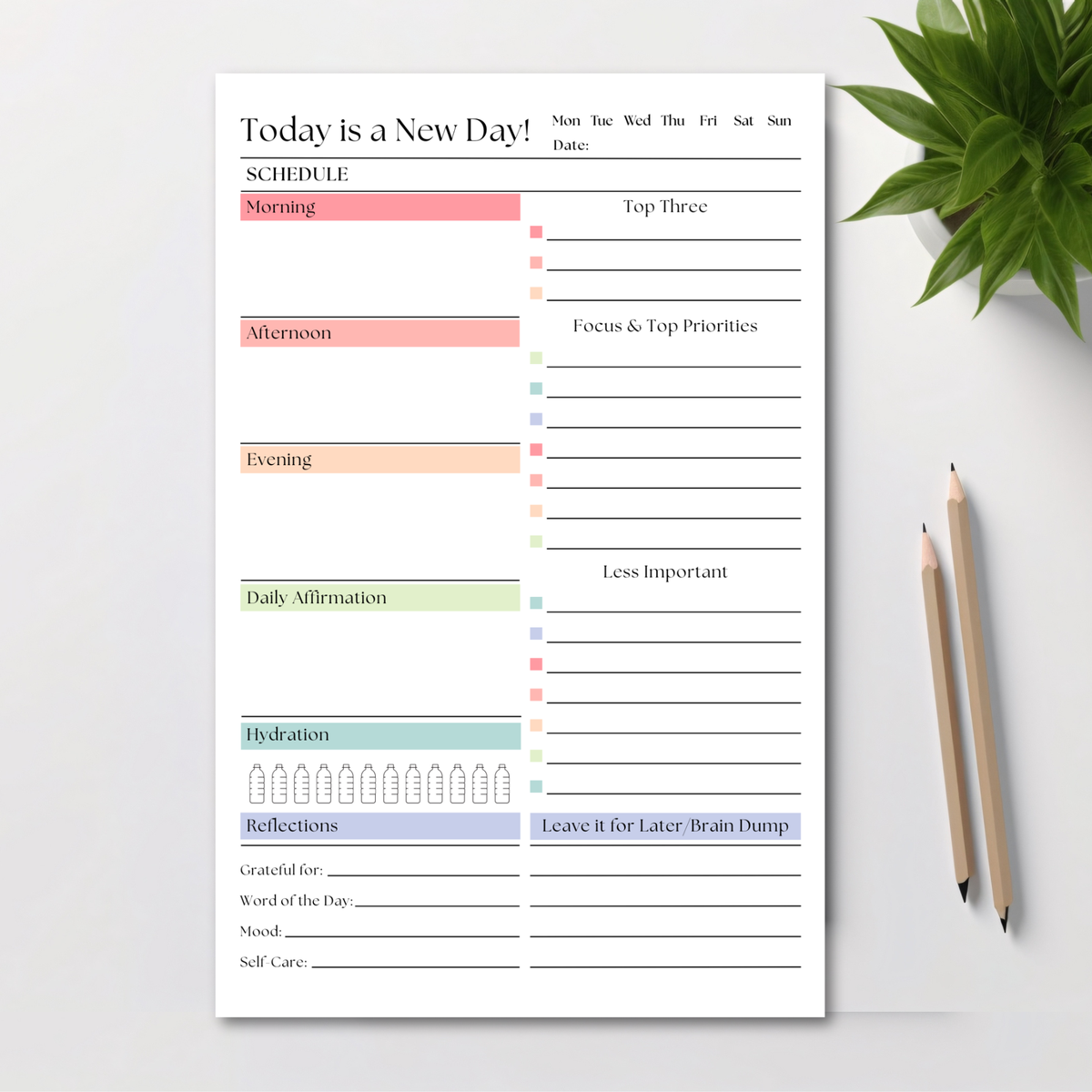 Daily To-Do List and Schedule: 50 Page Tear-Off Notepad