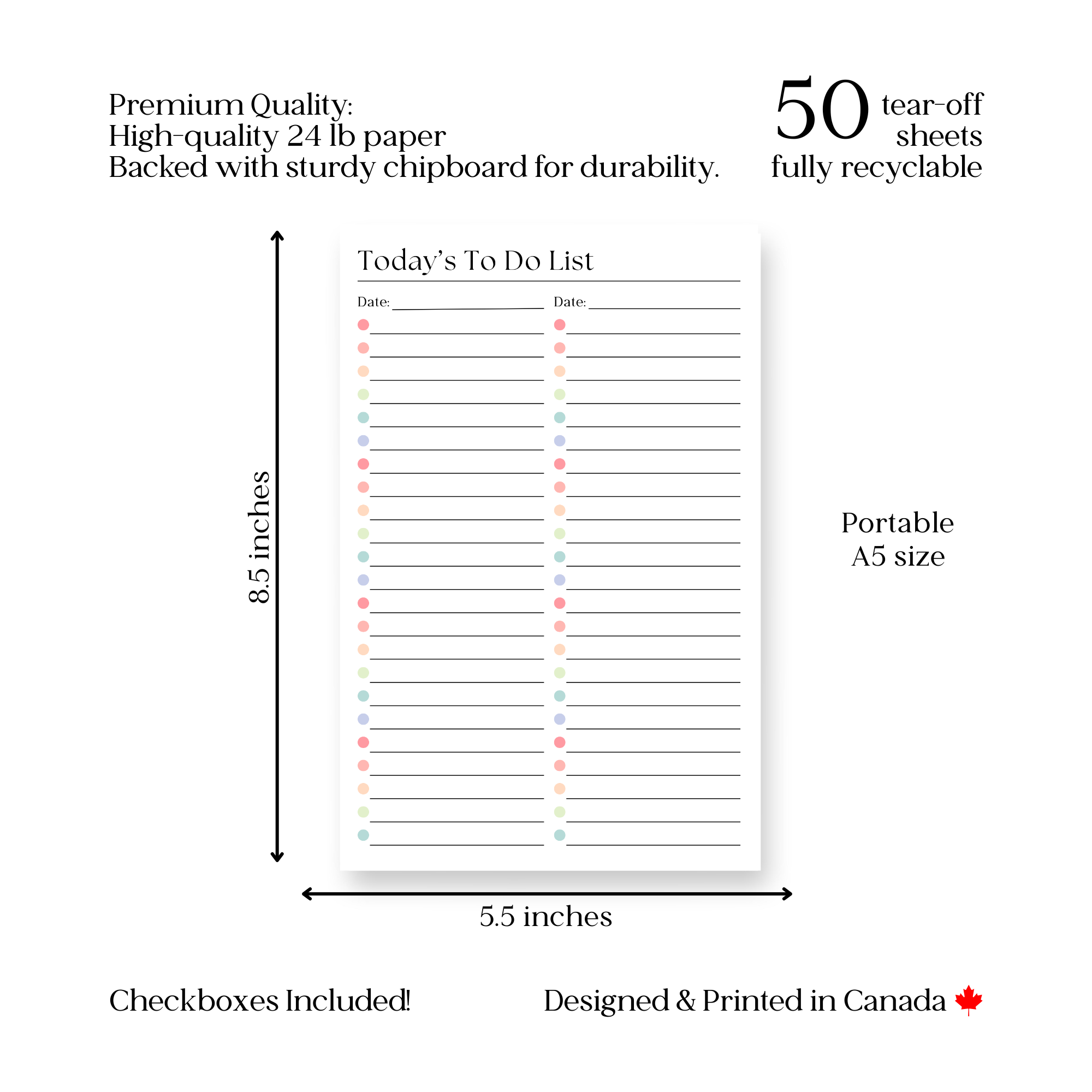 Daily To-Do List and Schedule: 50 Page Tear-Off Notepad