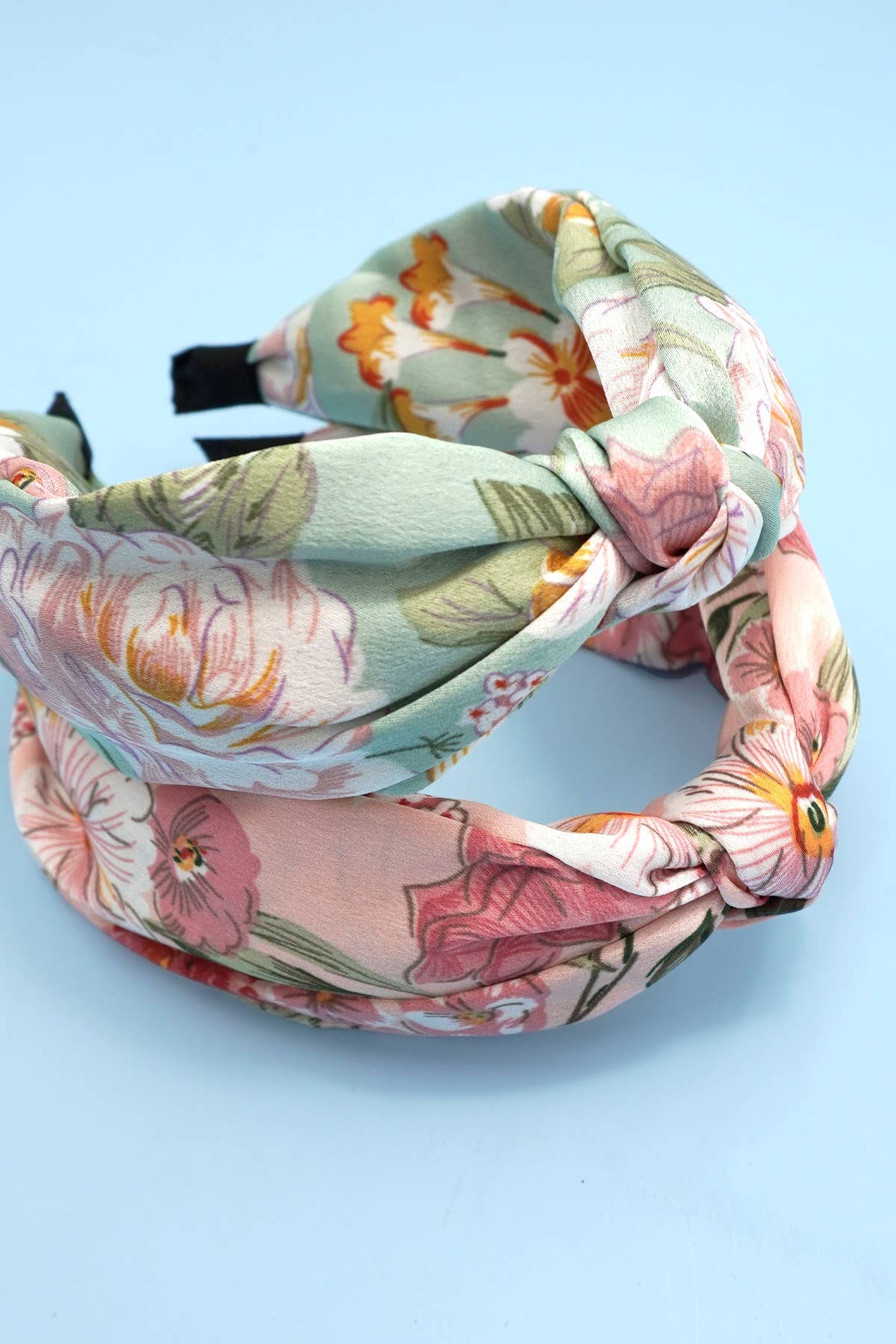 FLORAL TOILE PATTERN VINTAGE HAIR BAND HEADBAND | 40HB179: MINT