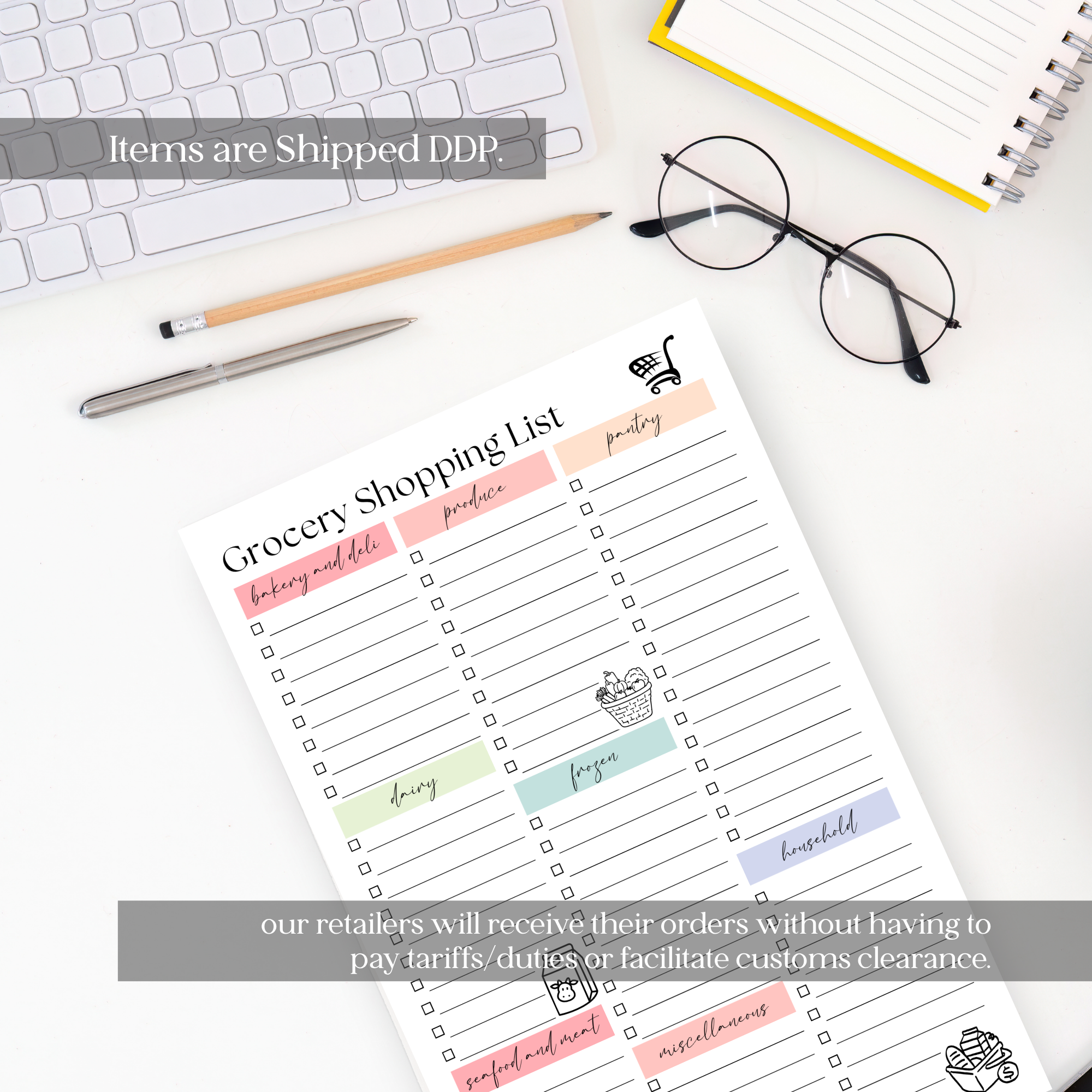 Grocery Shopping List: 50-Page Notepad