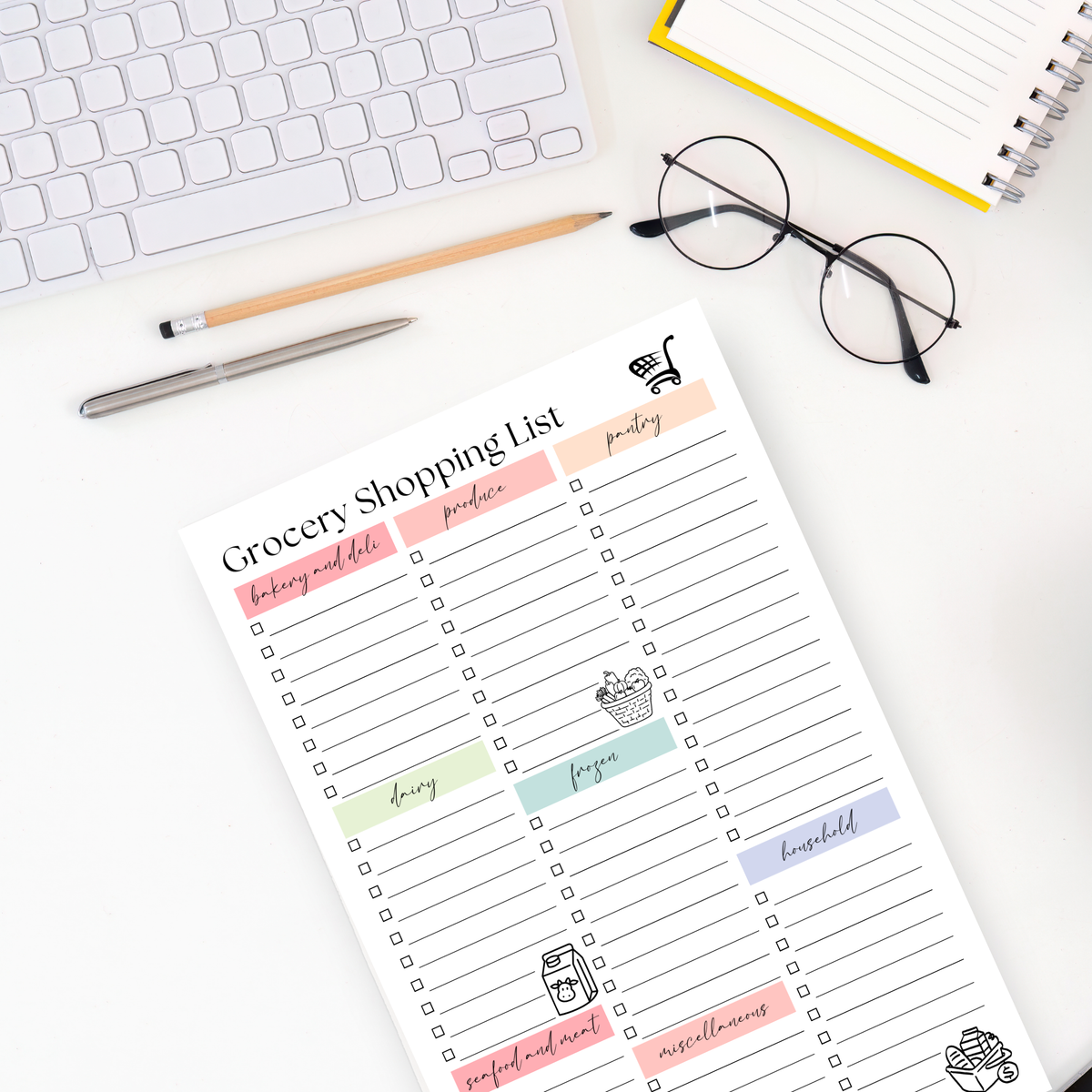 Grocery Shopping List: 50-Page Notepad