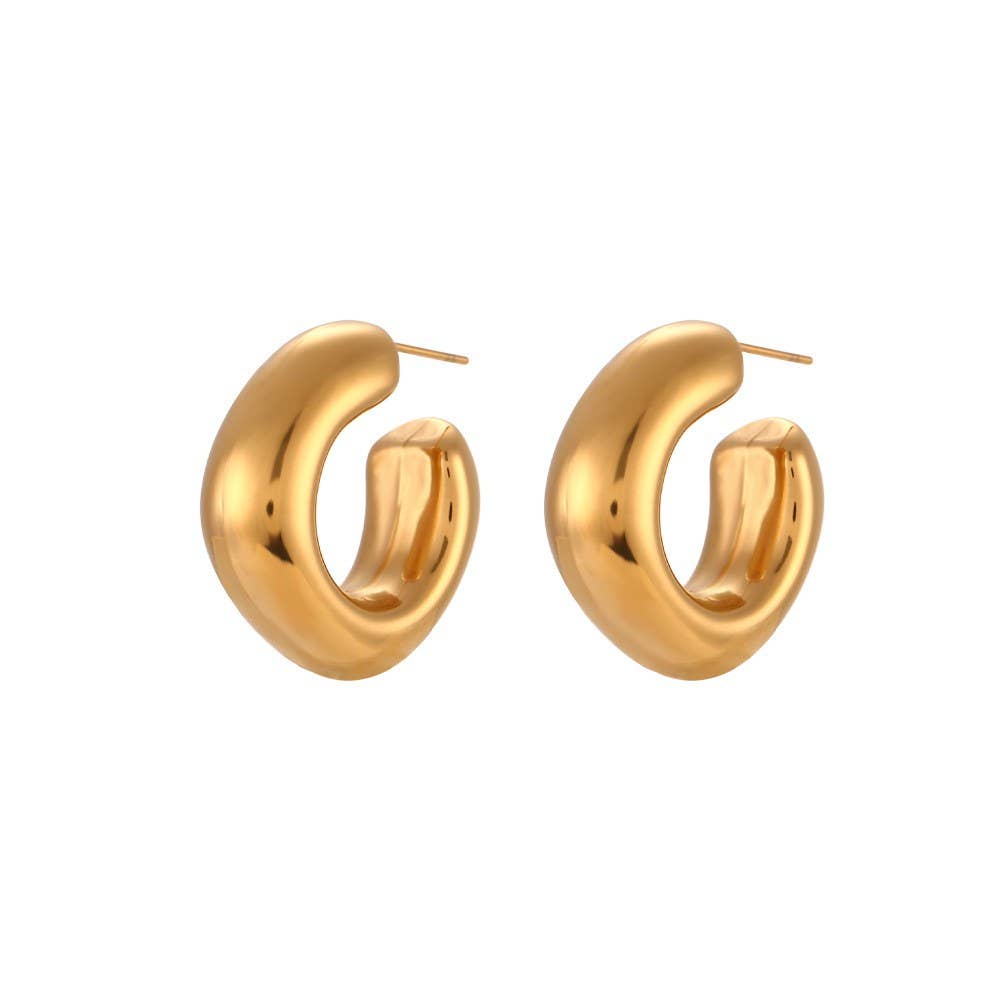 18K STAINLESS STEEL WATERPROOF TARNISH FREE HOOPS | 40E405: GOLD
