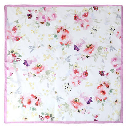 Floral Print Silk-Finish Bandana Scarf | 40SC718: Pink