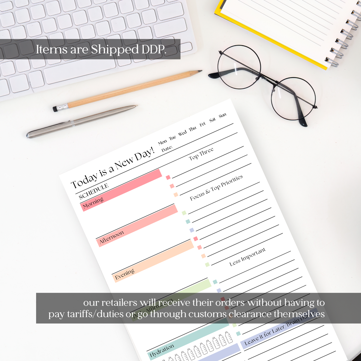 Daily To-Do List and Schedule: 50 Page Tear-Off Notepad