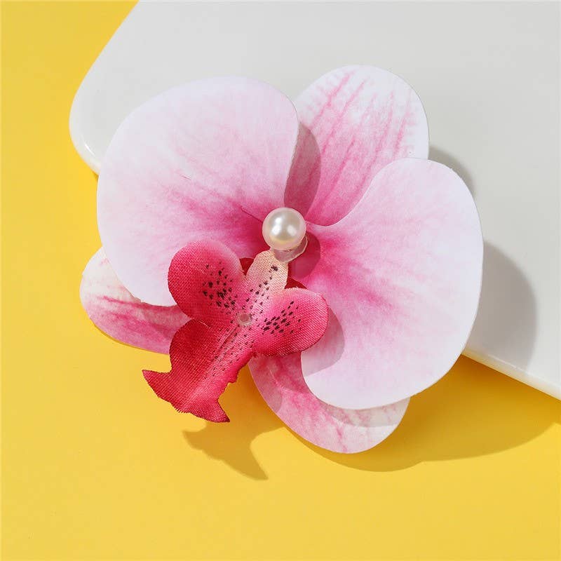 Tropical Orchid Silk Floral Hair Clip | 40H1092: FUCHSIA