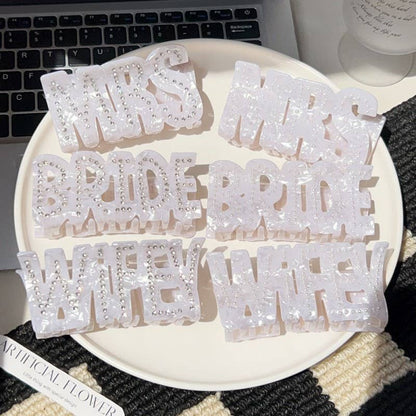 Bride Wifey Mrs Hair Claw Clips | 40H1096: WIFEY