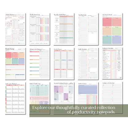 Weekly Self-Care Planner: 50 Page Tear-Off Notepad