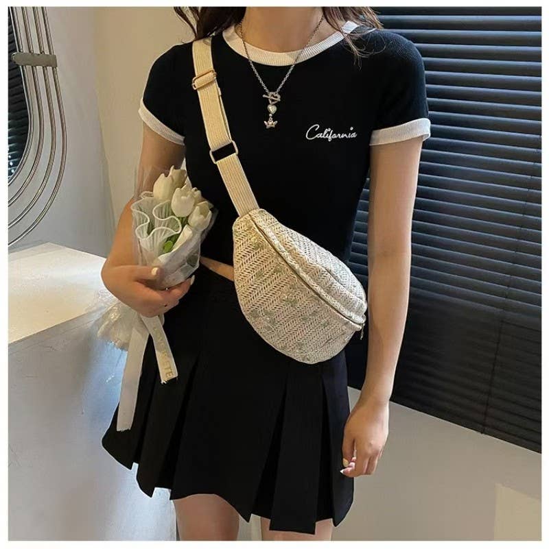 Raffia Belt Bag