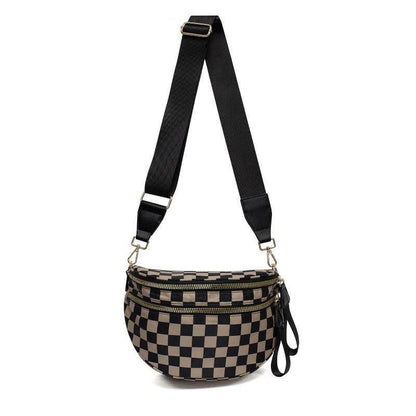 CROSSBODY ZIPPER REMOVAL STRAP SLING BUM BAG | 40P593: Black
