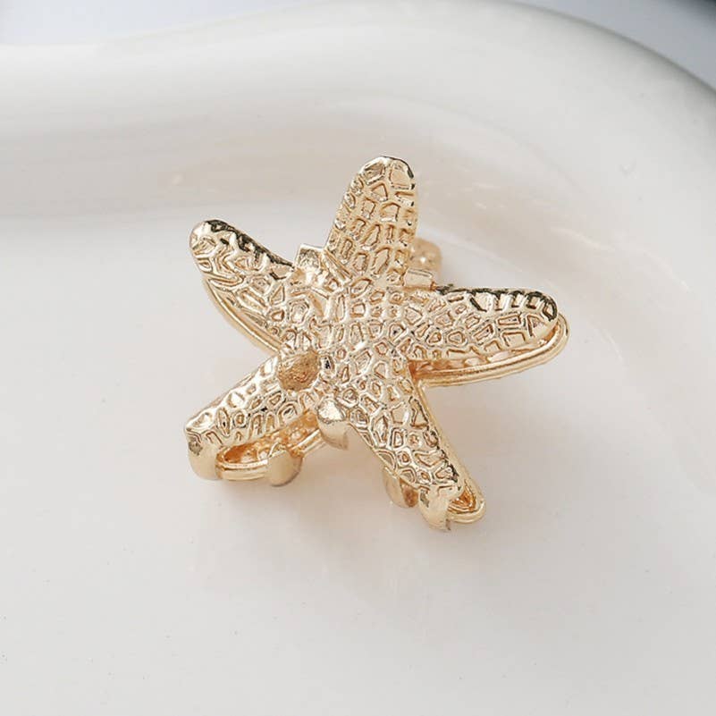 Gold-Tone Nautical Mini Hair Claw Clip 3 Pcs Set | 40H1075: SET