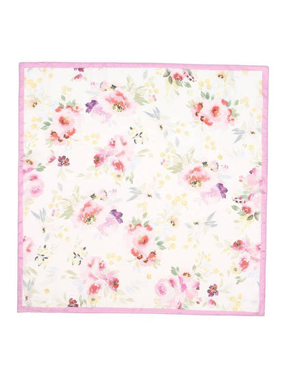 Floral Print Silk-Finish Bandana Scarf | 40SC718: Pink