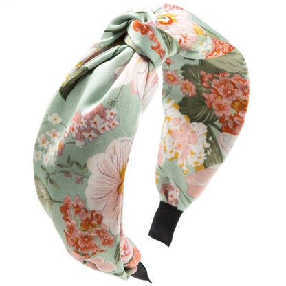 FLORAL TOILE PATTERN VINTAGE HAIR BAND HEADBAND | 40HB179: MINT