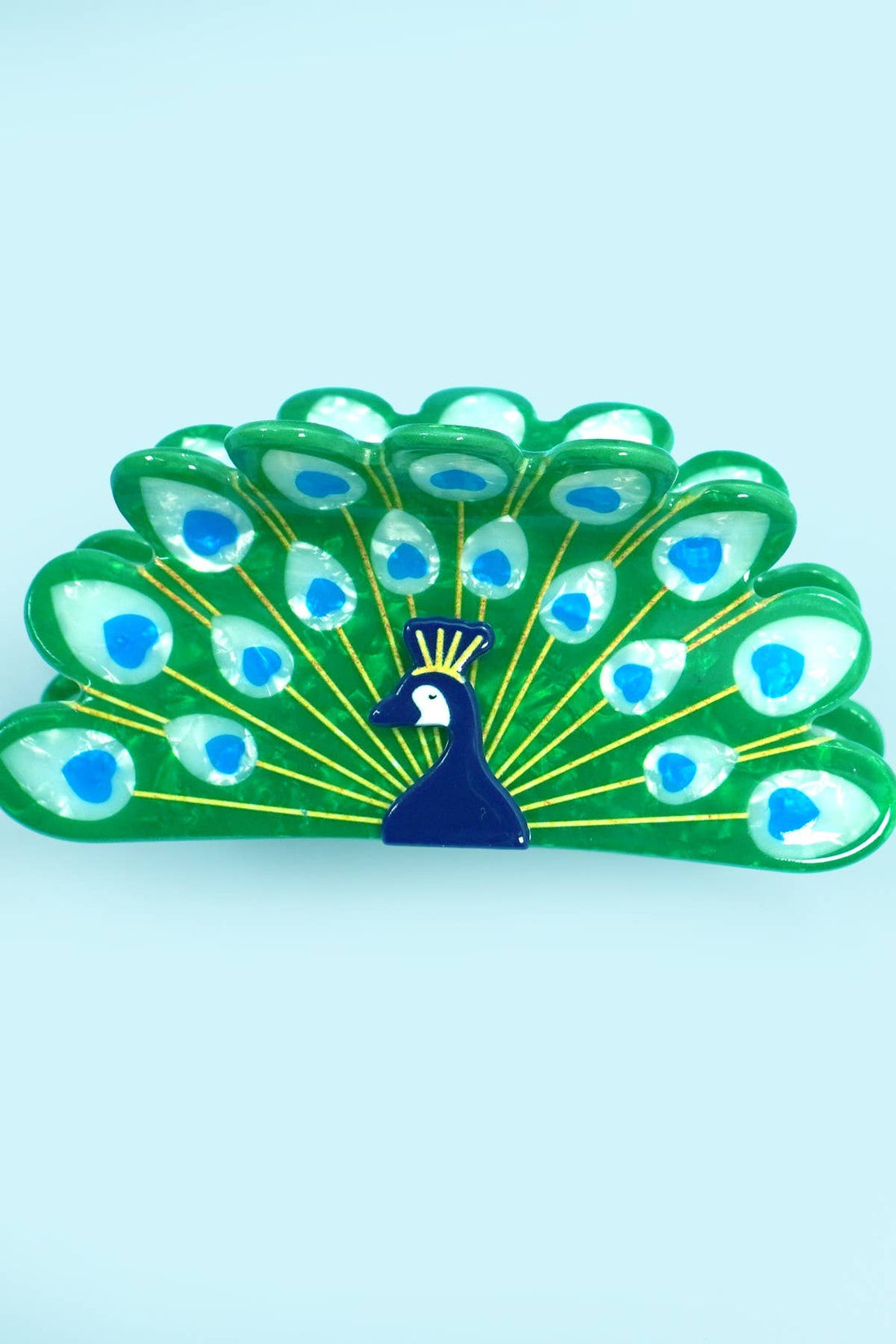Peacock Motif  Hair Claw Clip | 40H1082: PEACOCK