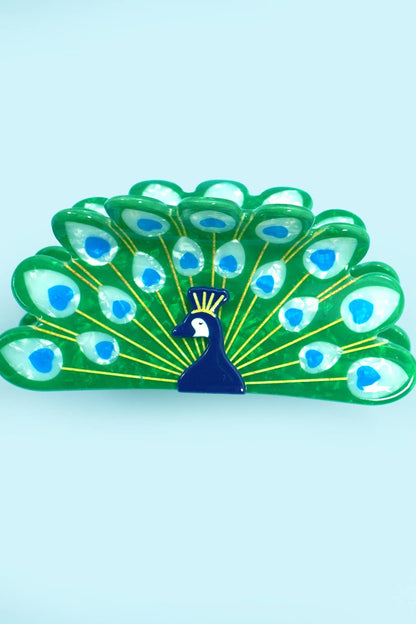 Peacock Motif  Hair Claw Clip | 40H1082: PEACOCK