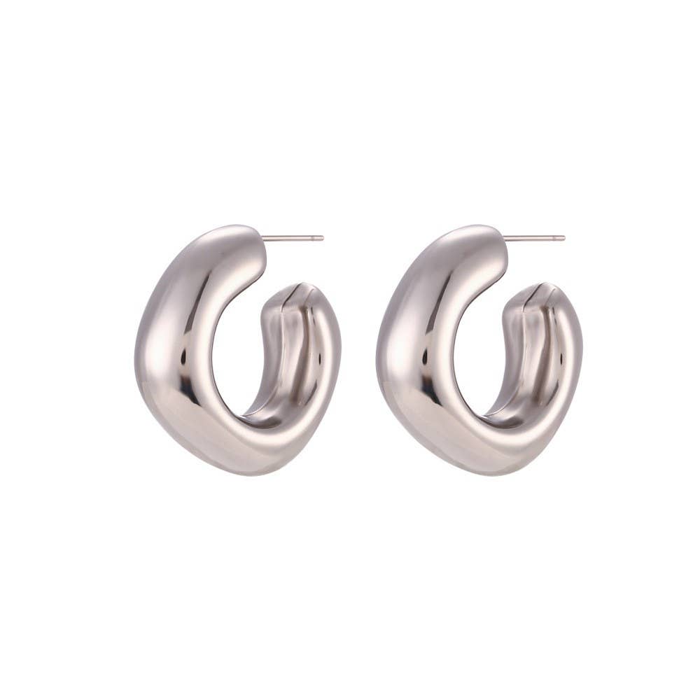 18K STAINLESS STEEL WATERPROOF TARNISH FREE HOOPS | 40E405: GOLD