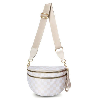 CROSSBODY ZIPPER REMOVAL STRAP SLING BUM BAG | 40P593: Black