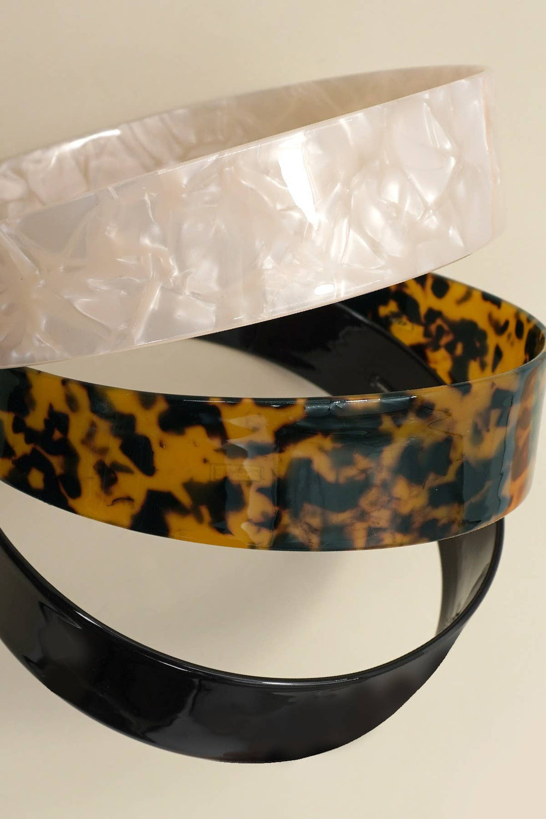 TRENDING ACETATE WIDE HAIR BAND HEADBAND | 40HB183: OFF WHITE