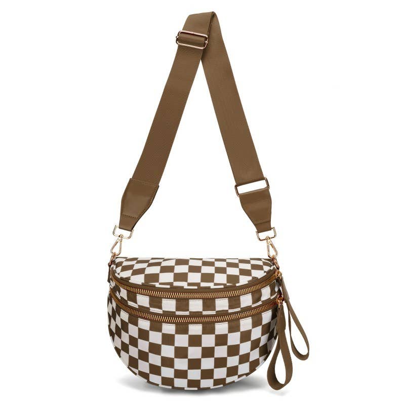 CROSSBODY ZIPPER REMOVAL STRAP SLING BUM BAG | 40P593: Black