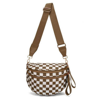 CROSSBODY ZIPPER REMOVAL STRAP SLING BUM BAG | 40P593: Black