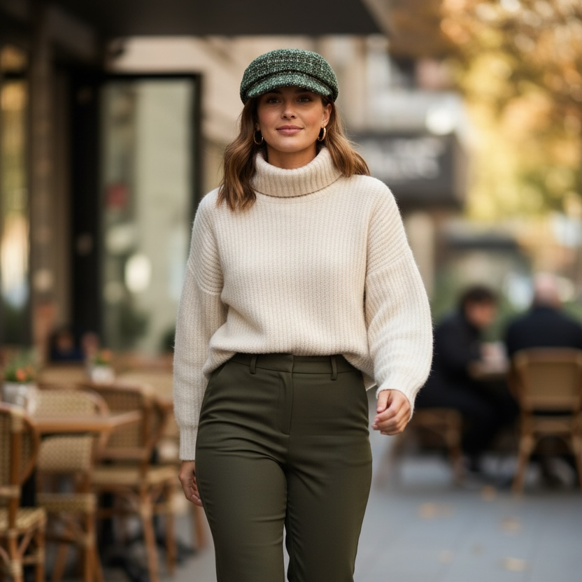 Green Newsboy Hat