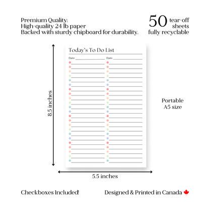 Daily To-Do List and Schedule: 50 Page Tear-Off Notepad