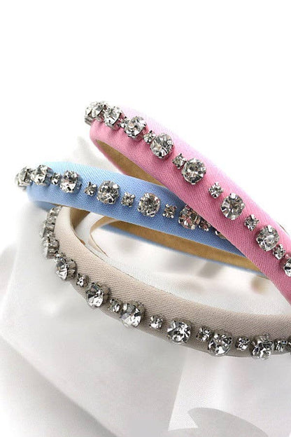 RHINESTONE EMBELLISHED PUFFED HEADBAND | 40HB118: PINK