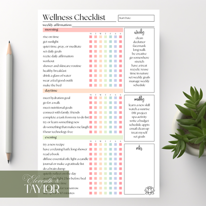 Weekly Self-Care Planner: 50 Page Tear-Off Notepad