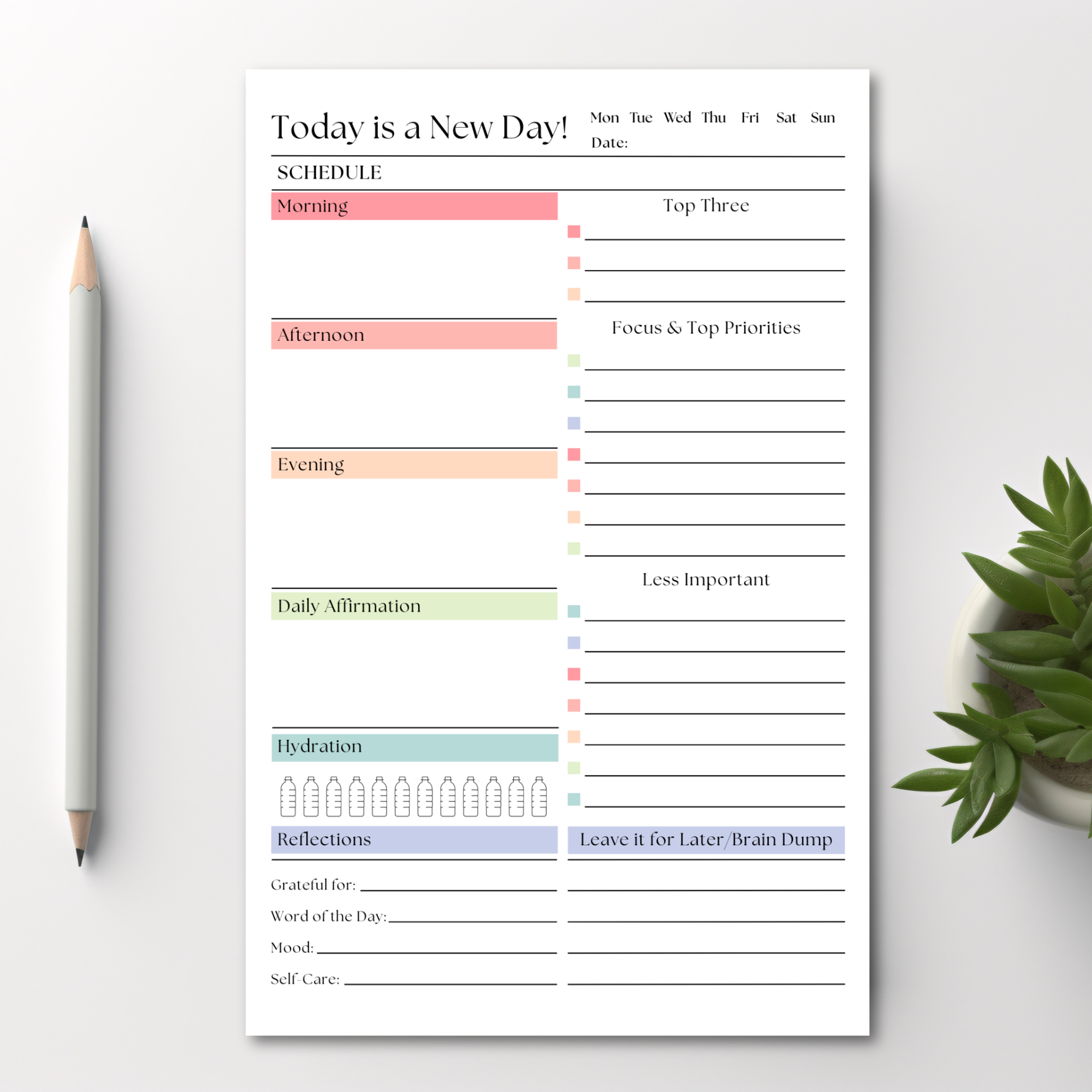 Daily To-Do List and Schedule: 50 Page Tear-Off Notepad