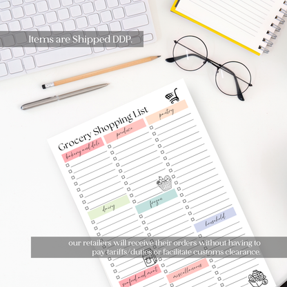 Grocery Shopping List: 50-Page Notepad