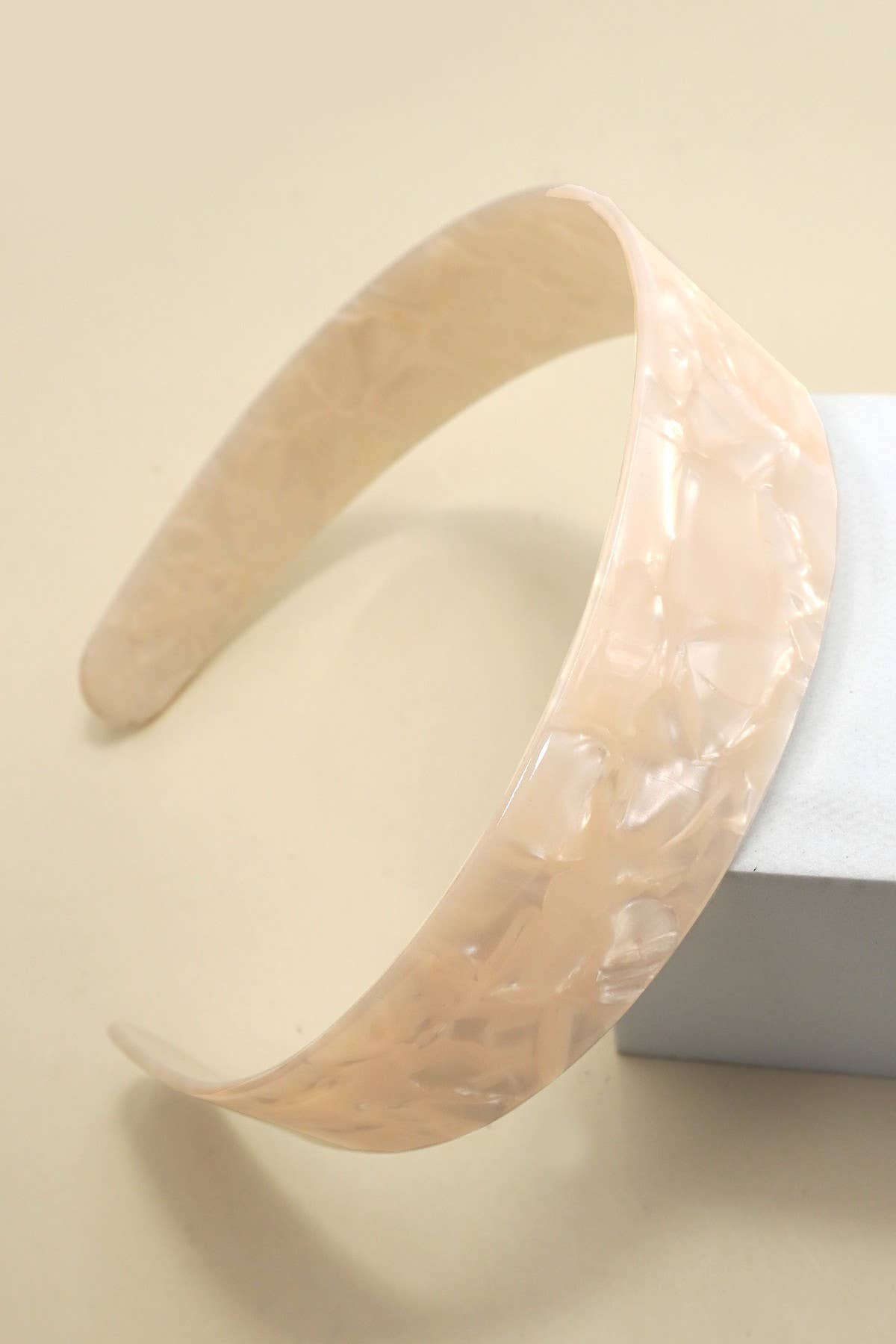 TRENDING ACETATE WIDE HAIR BAND HEADBAND | 40HB183: OFF WHITE