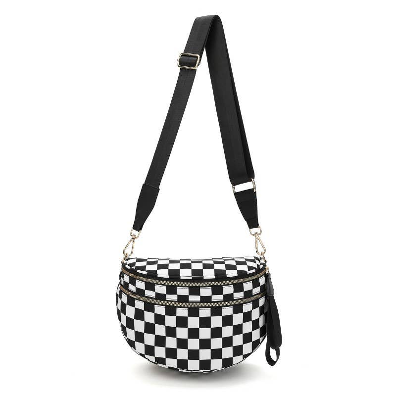 CROSSBODY ZIPPER REMOVAL STRAP SLING BUM BAG | 40P593: Black