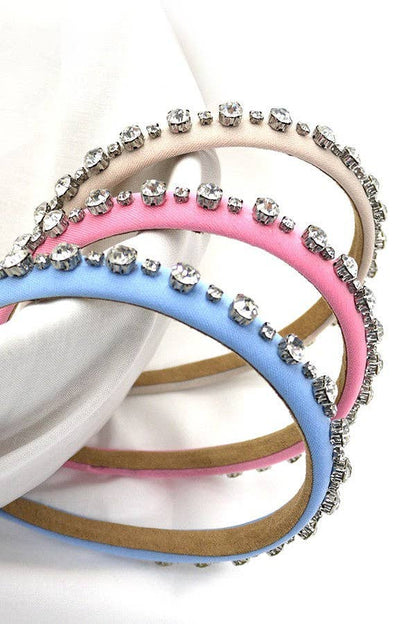 RHINESTONE EMBELLISHED PUFFED HEADBAND | 40HB118: PINK