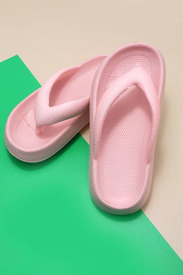 NON SLIP EVA COMFY CLOUD SLIDES SLIPPERS | 40SP013: PINK / SMALL