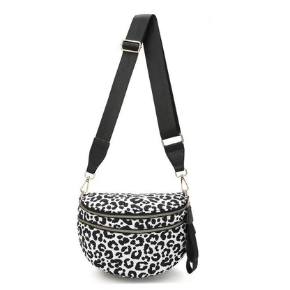 CROSSBODY ZIPPER REMOVAL STRAP SLING BUM BAG | 40P593: Beige