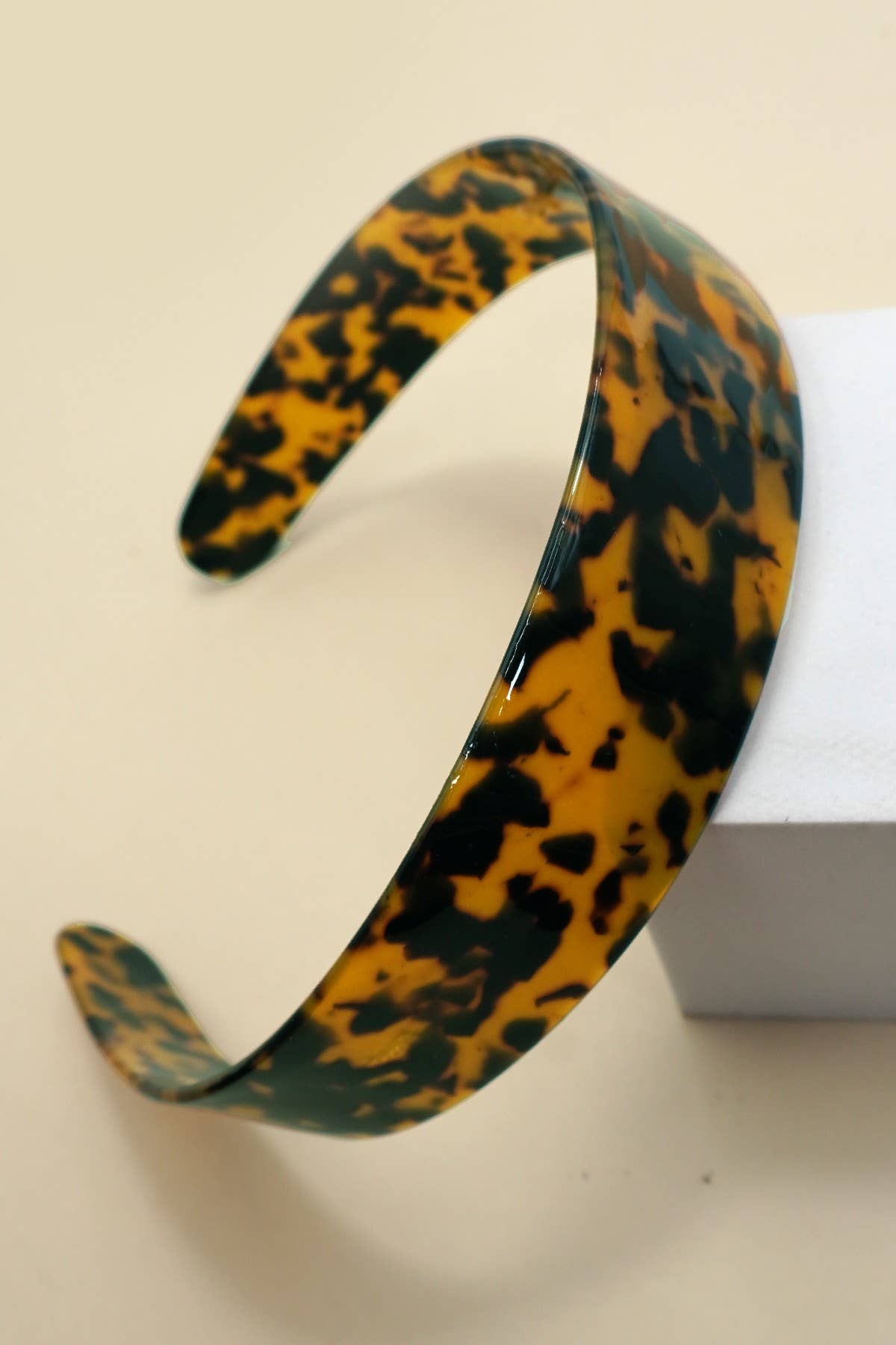 TRENDING ACETATE WIDE HAIR BAND HEADBAND | 40HB183: OFF WHITE
