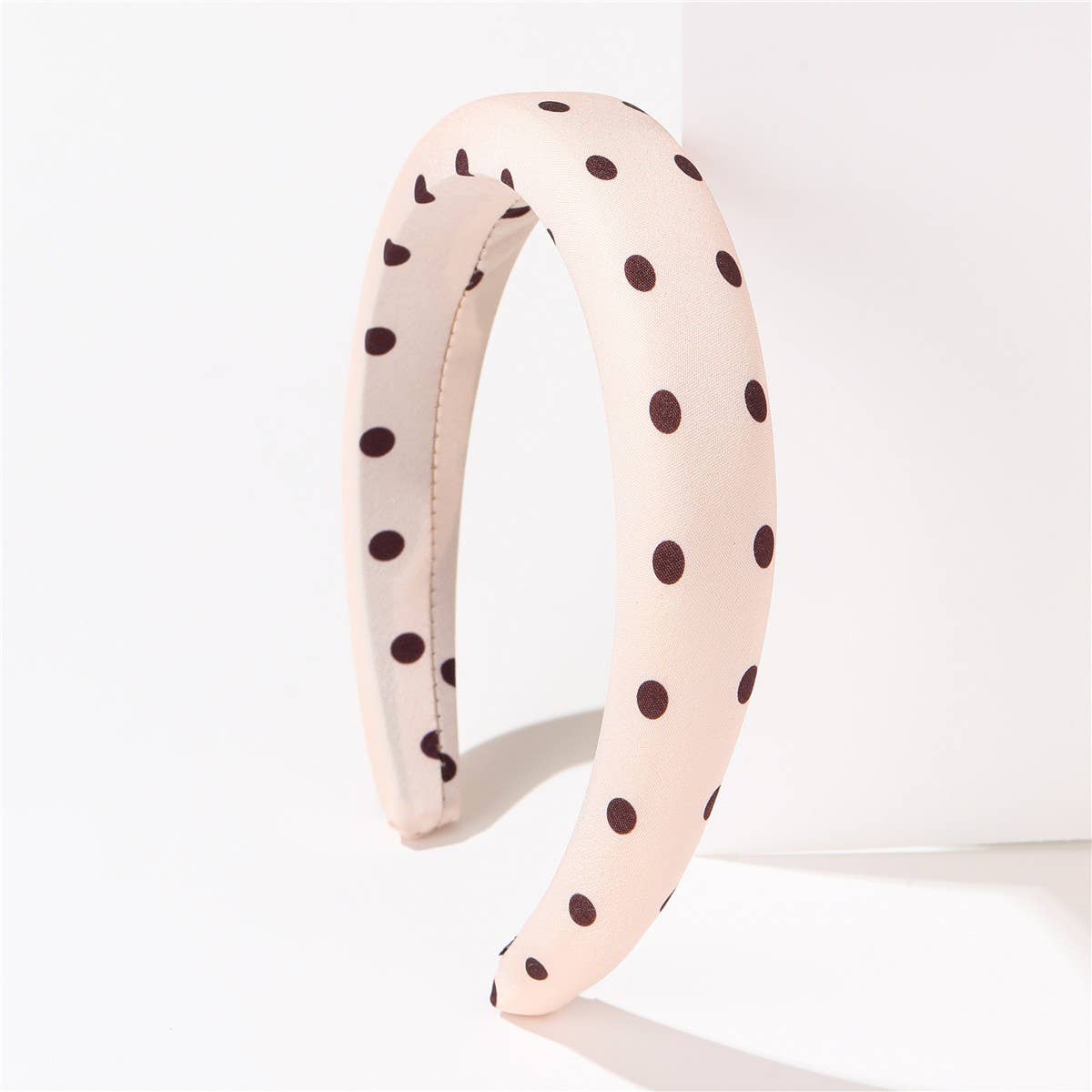POKA DOT PUFFED SPA HEADBAND HAIR BAND | 40HB189: Black