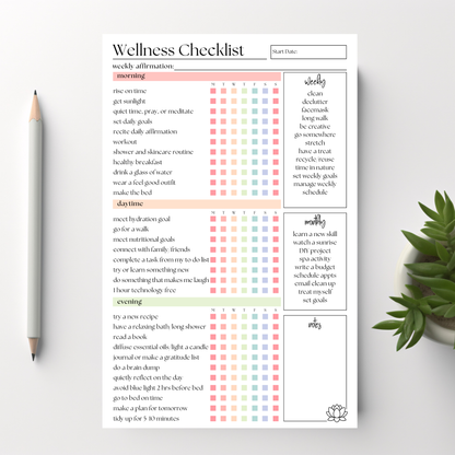 Weekly Self-Care Planner: 50 Page Tear-Off Notepad